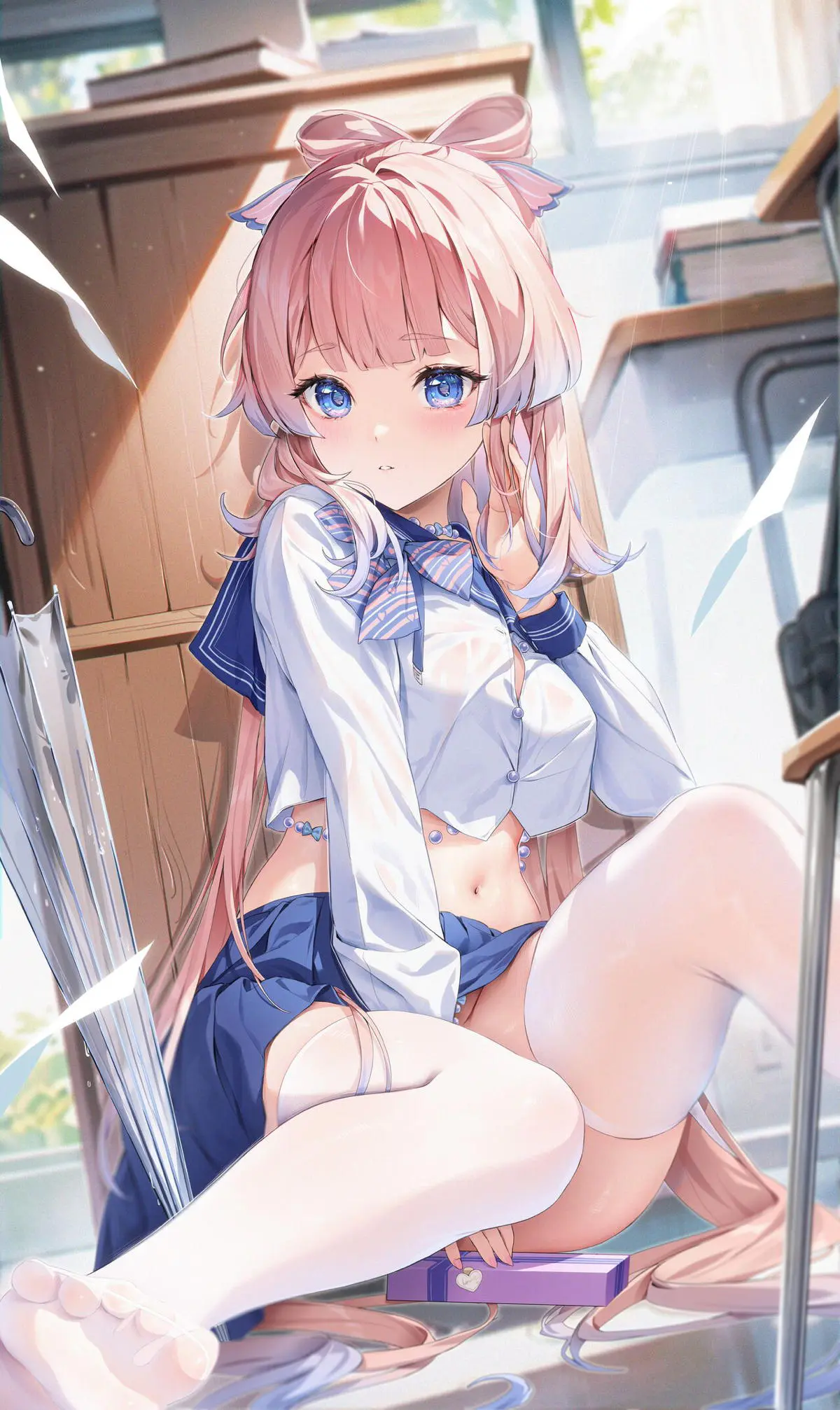 【エロ同人誌】セーラー服の下にほぼ無意味な貝殻のブラと真珠の紐パンをつけていた心海が男に激しく中出しセックスされうっとり陥落ｗ【原神】